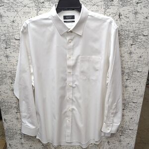 Nordstrom Traditional Fit Wrinkle Free Men's White Button-Up Shirt Size 36